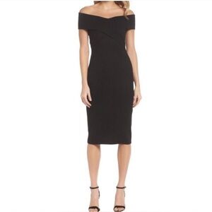 MICHAEL Michael Kors Black off the shoulder Sheath Dress sz XL NWT